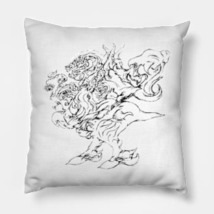 Dragon with rose Pillow