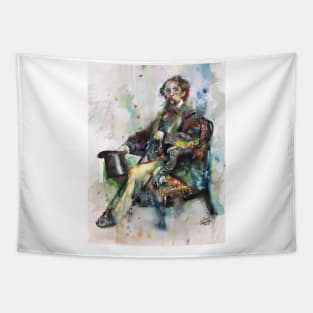 CHARLES DICKENS - watercolor portrait .8 Tapestry