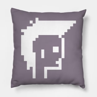 Punk Mohawk, White on Black / ToolCrypto / Pixel Art Pillow