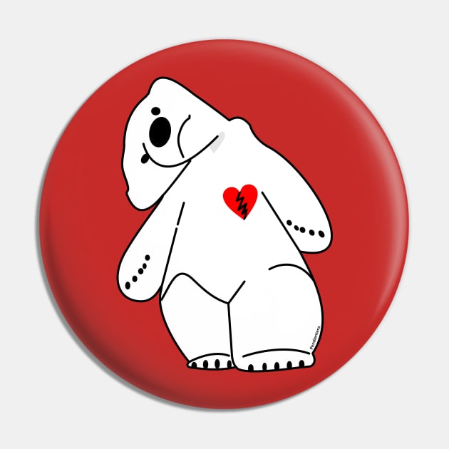 Polar Bear broken heart Pin by Pendientera