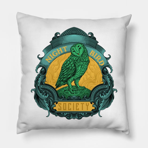 Owl Illustration Logo Pillow by Tonymidi Artworks Studio