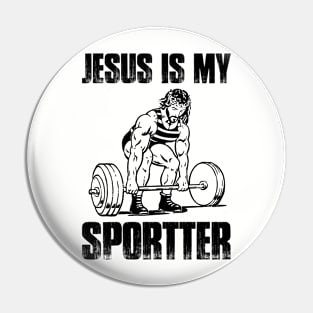 Jesus Is My Sportter Funny Gym Workout Gift Pin