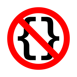 No Braces - Funny Python Programmer Design - Red/Black T-Shirt