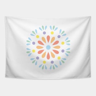 Pastel geometric floral pattern Tapestry