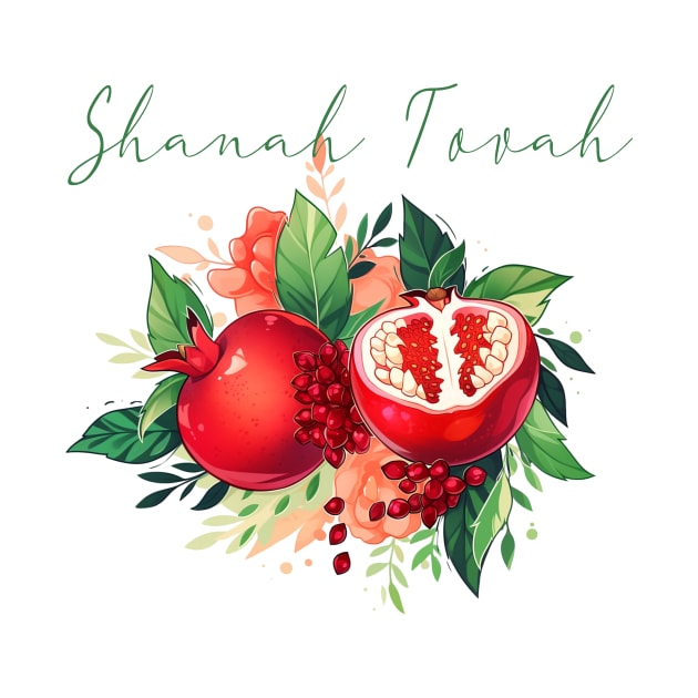 Rosh Hashanah Shanah Tovah Pomegranate Jewish New Year by Pro Design 501