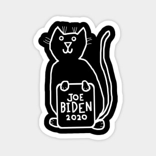 Whiteline Cute Cat with Joe Biden 2020 Sign Magnet