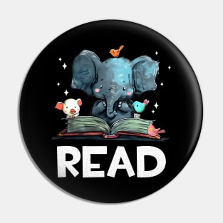 Animals Read Reading Book Pin