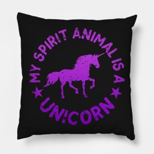 My Spirit Animal Is A Unicorn Pillow