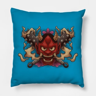 Angry Red Oni Pillow