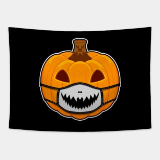 Pumpkin Halloween with King Mask Tapestry