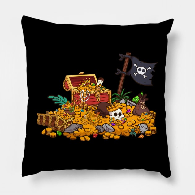 Cartoon Treasure Pillow by TheMaskedTooner