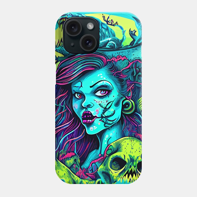 Zombie Mermaid Phone Case by machmigo