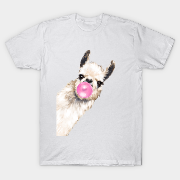 Bubble Gum Sneaky Llama - Llama - T-Shirt