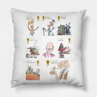 Roald Dahl Stamp collection Art Pillow