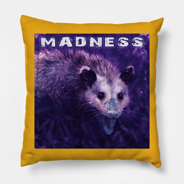 Possum in Madness Pillow by Purplelism