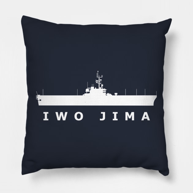 USS Iwo Jima (LPH-2) Pillow by The Warshipologist