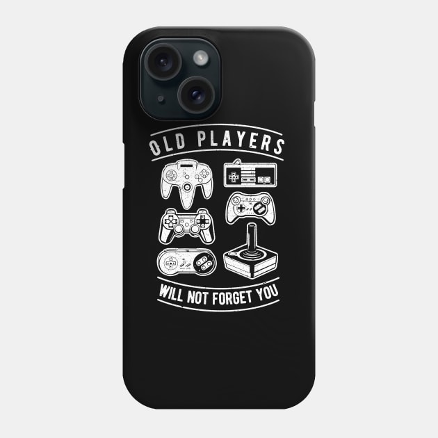 Old Player Will Not Forget You,Old Games Controllers Phone Case by khalmer