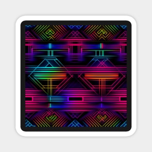 Neon Trippy EDM Festival Rave Pattern Magnet