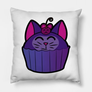 Catcake With Mouse-Cherry - Blue Pillow