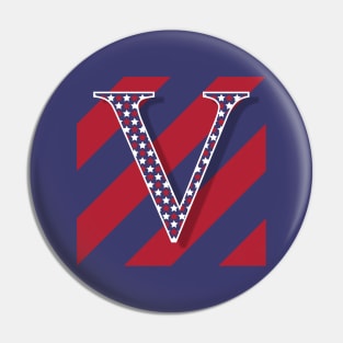 Old Glory Letter V Pin