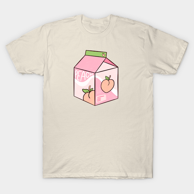 Kawaii Peach Juice Peachy Milk Aesthetic Japanese Vaporwave - Peach Juice - T-Shirt
