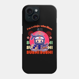 Kawaii Ninja Sushi Feast, Japanese Food Phone Case