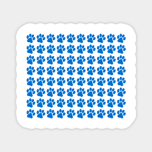 Bright Blue Paw Prints Magnet