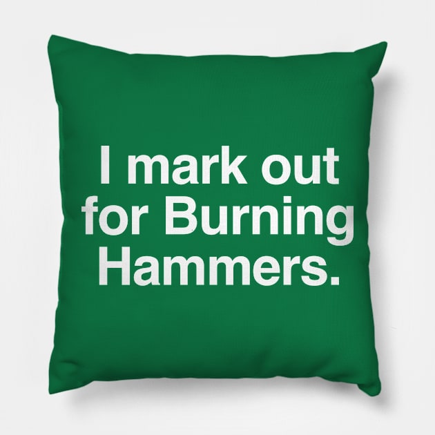 I mark out for Burning Hammers Pillow by C E Richards