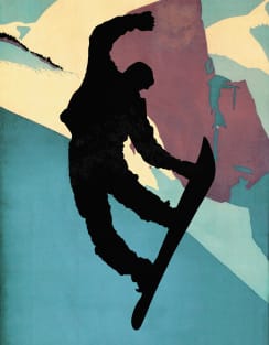 Snowboarding Dude, morning light Magnet