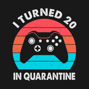 I Turned 20 In Quarantine - Retro Sunset Vintage 2000 20th Birthday Gift T-Shirt