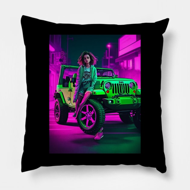 Jeep is my first love Pillow by Jhontee