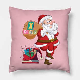 Santa Claus with a bag of presents Pillow