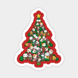 Cat Doodle Christmas Tree Magnet