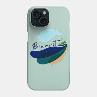 Biarritz Beach France Logo Design Phone Case