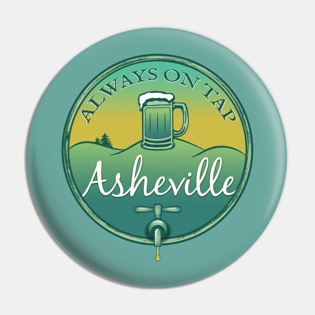 Always On Tap - Asheville Beer - Retro G 22 Pin by AVL Merch