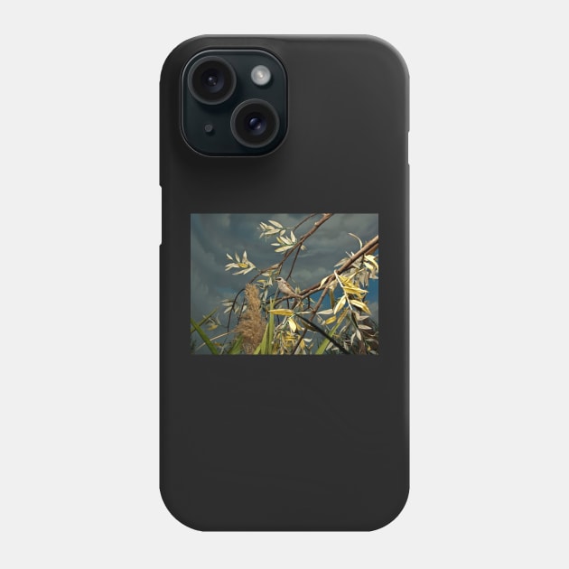 Natural environment diorama - A bird resting on a branch Phone Case by Reinvention