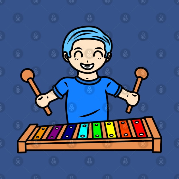 Chibi boy xylophone by Andrew Hau