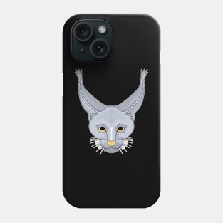 silver caracal cat face Phone Case