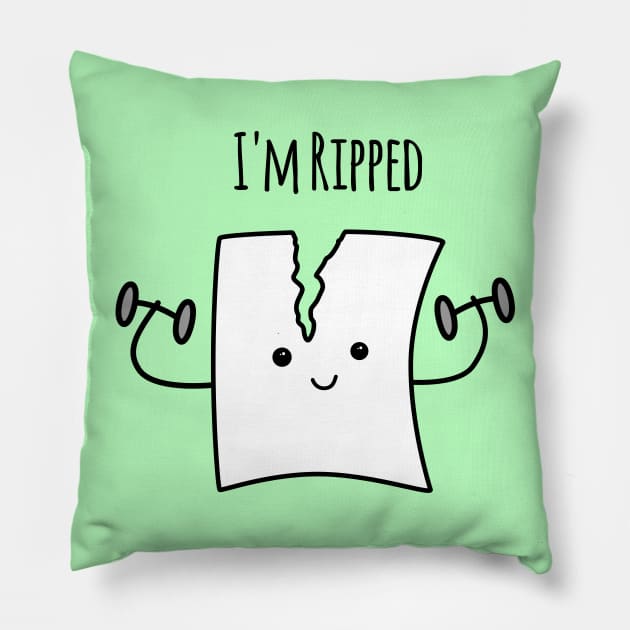 'I'm Ripped' (Light Edition) Pillow by bluevolcanoshop@gmail.com