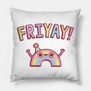 Cute Rainbow Friday Friyay Pillow