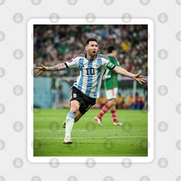 Messi Goal Against Mexico Magnet by GrizzlyPeakApparel