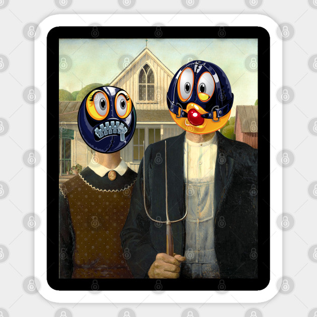 American Gothic Parody House Farmer Picture Famous Painting