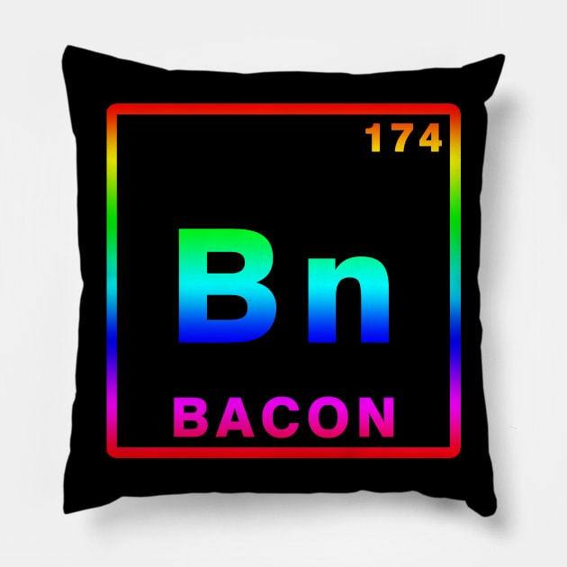 BACON ELEMENT Pillow by hackercyberattackactivity