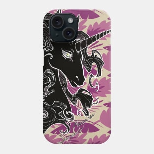 Black unicorn Phone Case