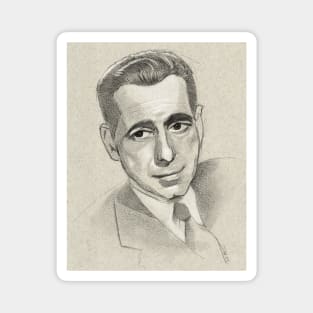 Humphrey Bogart Portrait Drawing Magnet