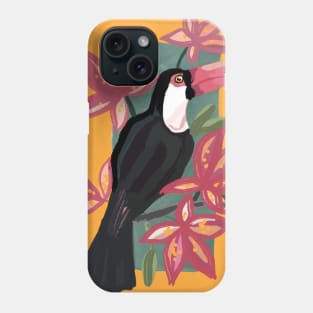 Pink toucan bird with background Phone Case