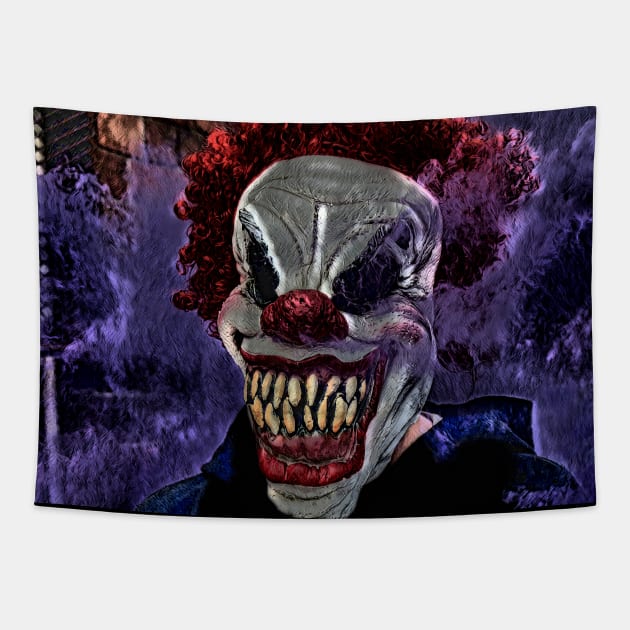 Evil clown Tapestry by Revier