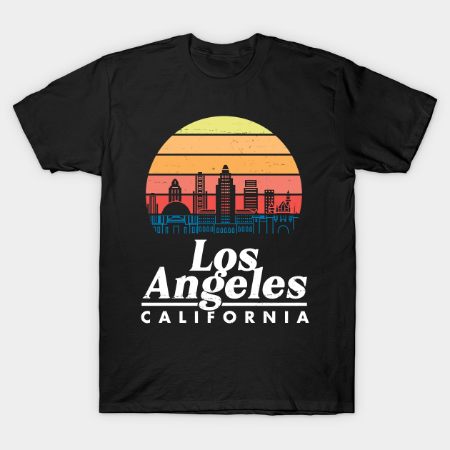 Discover Retro Los Angeles Skyline - City - T-Shirt