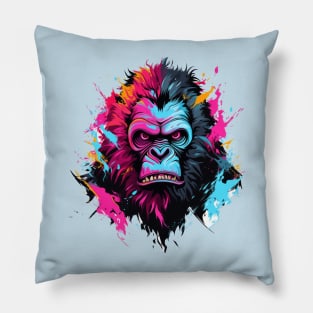 Abstract Colorful Bigfoot Sasquatch Pillow