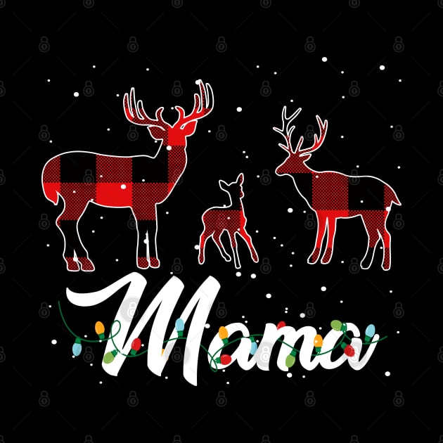 Mama Reindeer Plaid Pajama Shirt Family Christmas by intelus